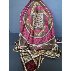 Adolfo Baar And Beards 100% Silk Scarf Wrap Geometric Art To Wear Career Dress